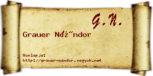 Grauer Nándor névjegykártya